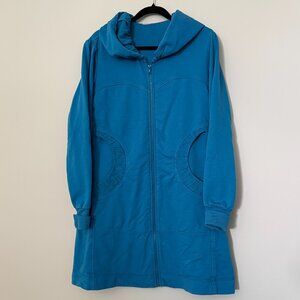 Color Me Cotton (CMC) Long Zip Front Hoodie Belize Blue L/XL